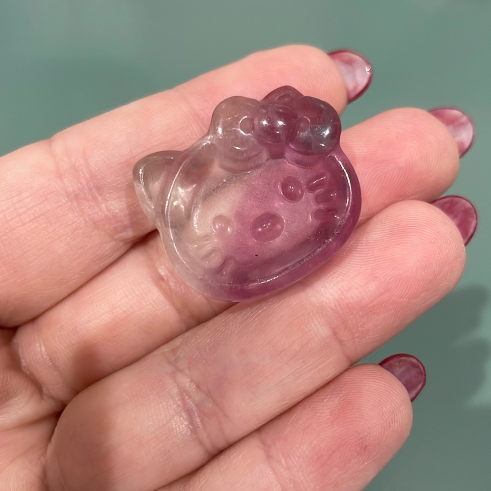 Rainbow Fluorite Hello Kitty Crystal